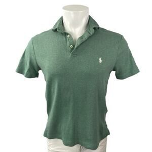 Polo Ralph Lauren Iconic Mesh Men's Green Collared Short Sleeve Polo Shirt Top M